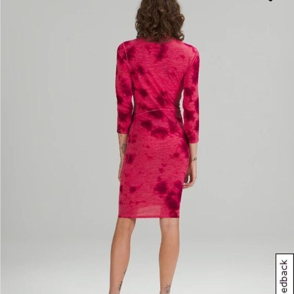 NWT New LULULEMON LAB Wool Blend Tie Dye Dress Mimic Pink Dragonfruit Berry 8 - Picture 2 of 6